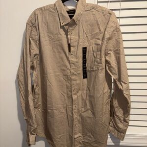 NWT Banana Republic Slim Fit Untucked Beige Button-Up Shirt